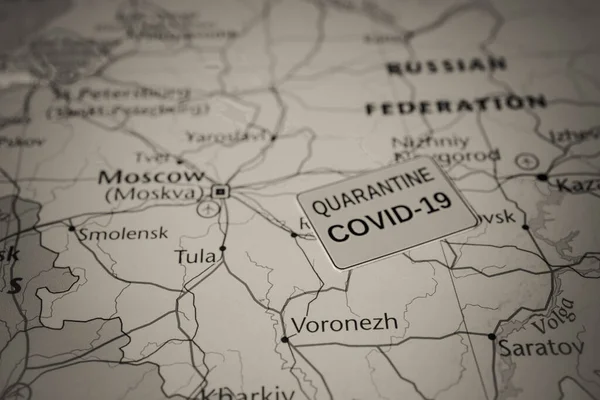 Rusland Coronavirus Covid Quarantaineachtergrond — Stockfoto