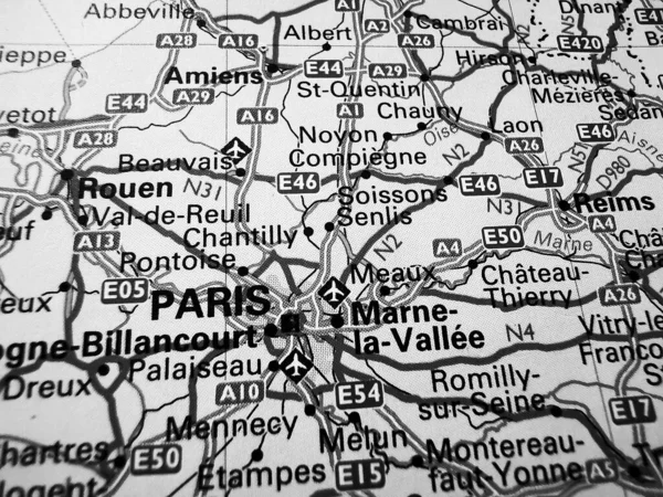 Paris Road Map Europe — Stock Photo, Image