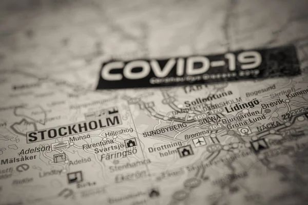 Stockholm Coronavirus Covid Karantänbakgrund — Stockfoto