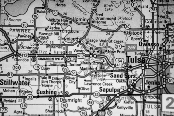 Mappa Sfondo Tulsa Usa Viaggio — Foto Stock