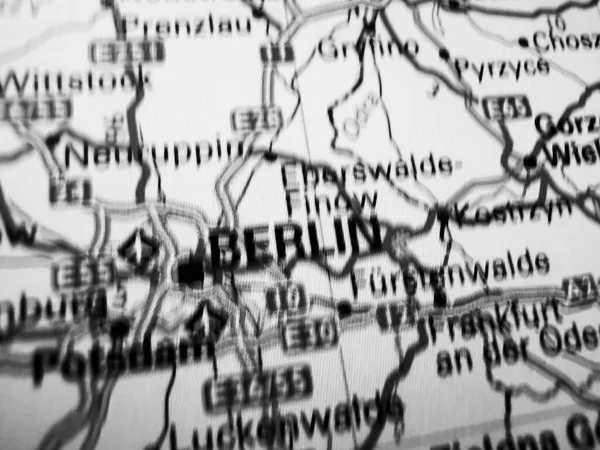 Berlin on a road map of Europe