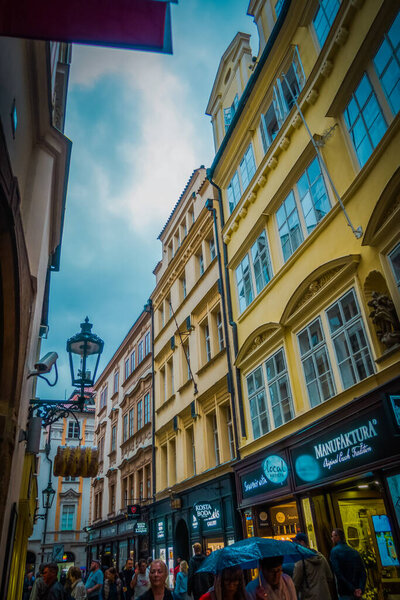 Beautiful streets and architecture of autumn Prague