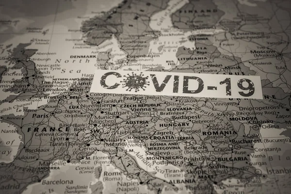 Europa Karta Coronavirus Covid Karantän — Stockfoto