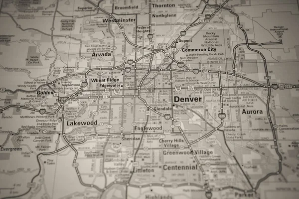 Denver Usa Cestovní Mapa Pozadí — Stock fotografie