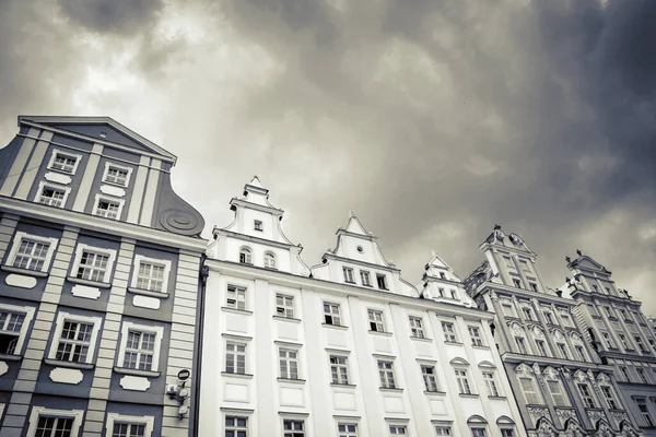 Praça Mercado Bonita Wroclaw Belas Casas Velhas — Fotografia de Stock