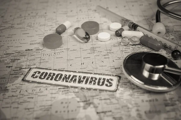 Coronavirus Menace Une Épidémie Provenance Chine — Photo