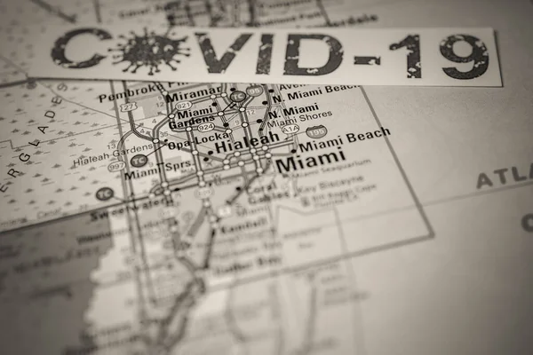 Miami Coronavirus Covid Quarantine Background — 스톡 사진