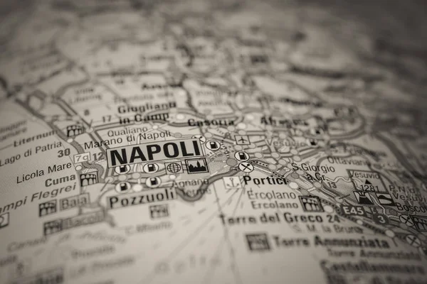 Napoli Sur Carte Voyage Italie — Photo