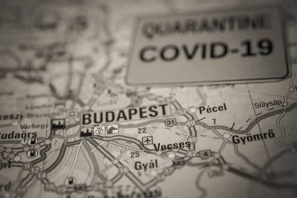 Budapeste Coronavirus Covid Quarentena Fundo — Fotografia de Stock