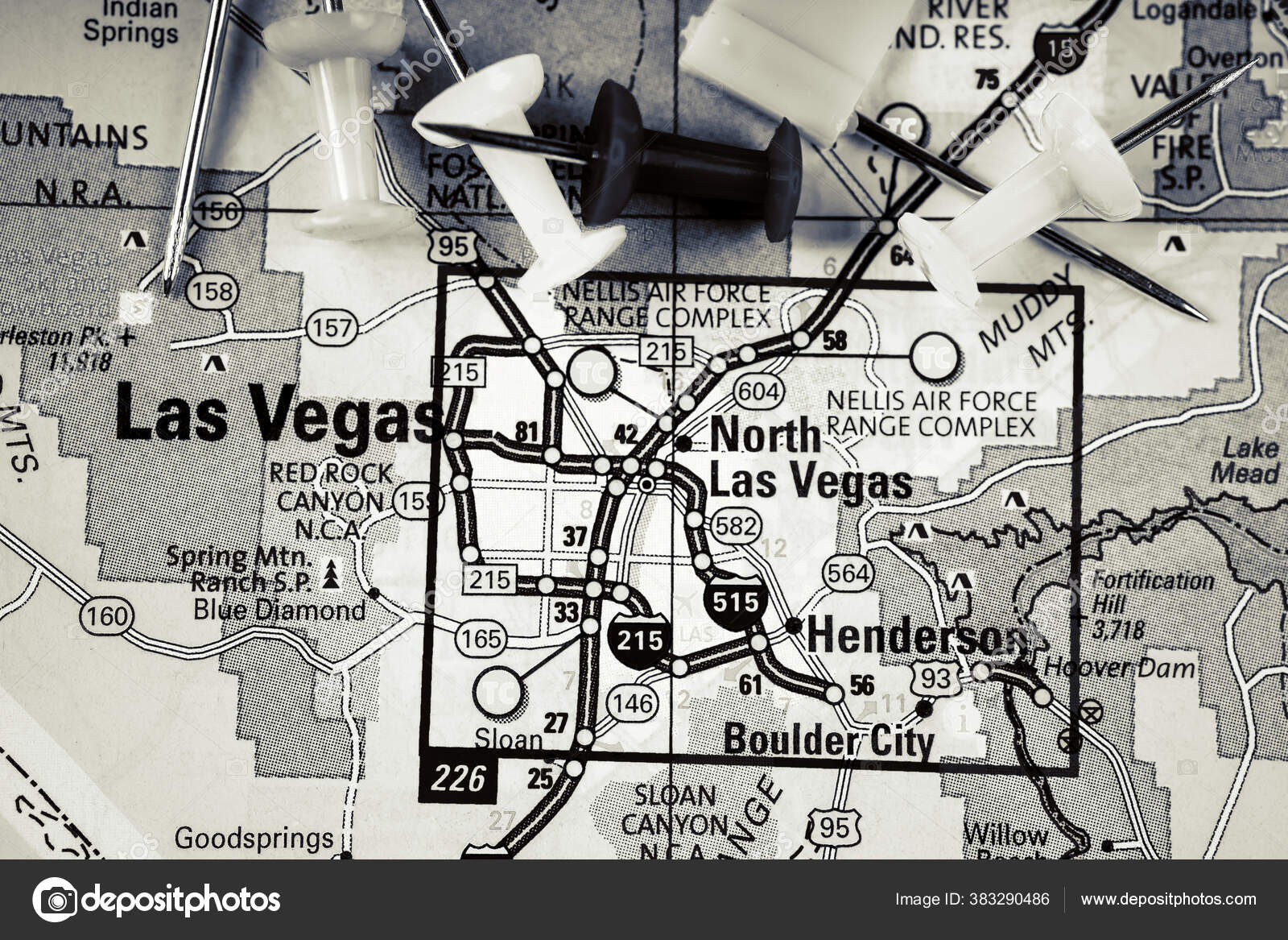 Las Vegas Map Usa Background Travel Stock Illustration by ©aallm 383290486