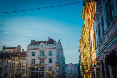 Muhteşem kış Lviv mimarisi ve sokakları