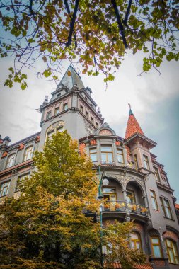 Güz Prag 'ın güzel sokakları ve mimarisi