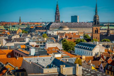 Kopenhag Şehri, Danimarka, İskandinavya. Güzel bir yaz günü