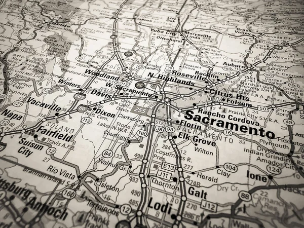 Sacramento Mapie Usa — Zdjęcie stockowe
