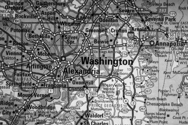 Washington Sullo Sfondo Della Mappa Degli Stati Uniti — Foto Stock