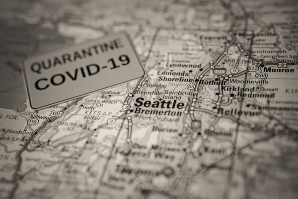 Seatle Coronavirus Covid Quarantine Background — Stock Photo, Image