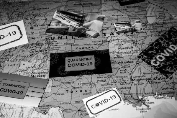 Verenigde Staten Coronavirus Covid Quarantaine Achtergrond — Stockfoto
