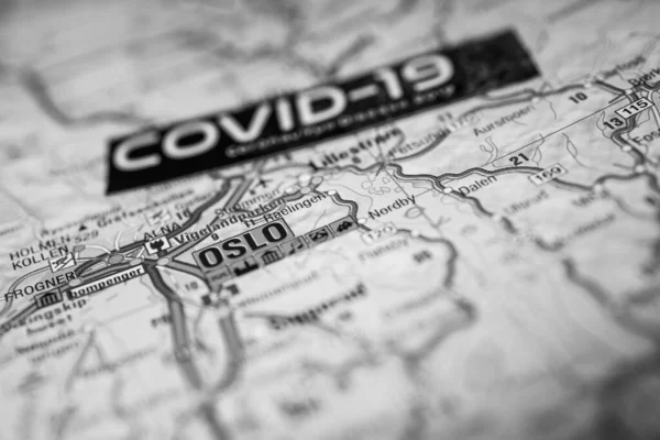 Oslo Coronavirus Covid Quarantäne Hintergrund — Stockfoto