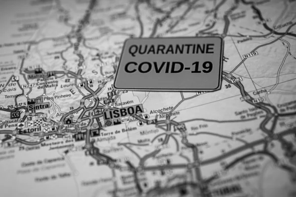 Lisbon Coronavirus Covid Quarantine Background — Stock Photo, Image