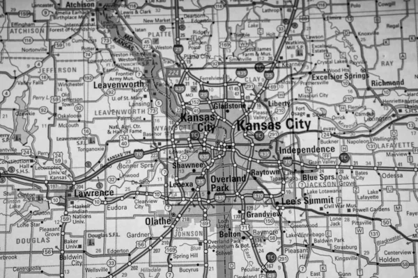 Kansas City Verenigde Staten Kaart Reisachtergrond — Stockfoto