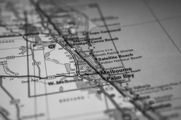Palm Bay Mapa Dos Eua — Fotografia de Stock