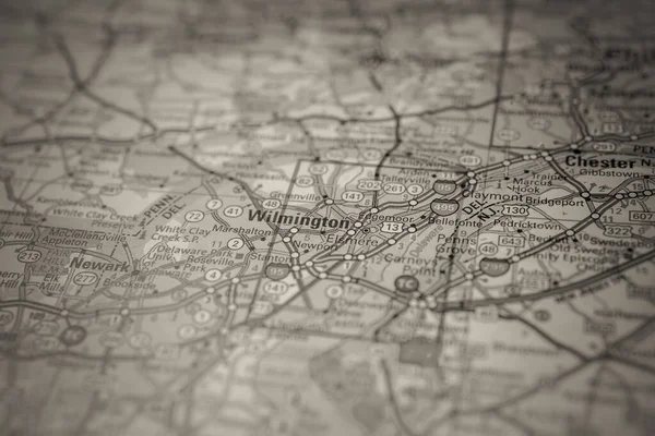 Wilmington Usa Mapa Viagem Fundo — Fotografia de Stock