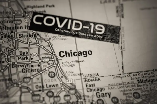 Chicago Coronavirus Covid Karantina Geçmişi — Stok fotoğraf