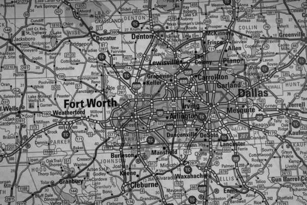 Dallas Mapa Fondo Viaje —  Fotos de Stock