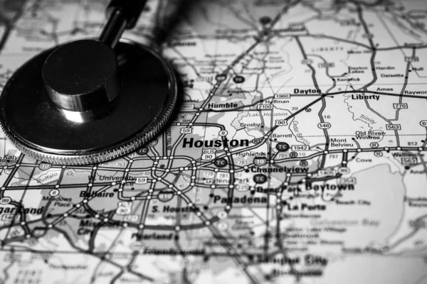 Houston Sobre Cuarentena Covid Coronavirus — Foto de Stock