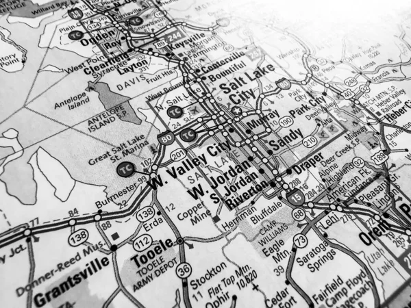 Salt Lake City Usa Mappa Sullo Sfondo — Foto Stock