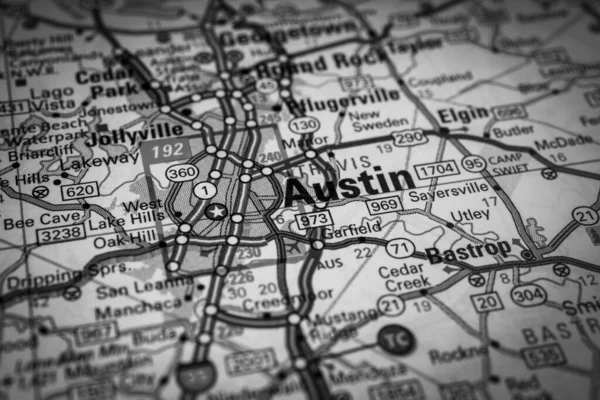 Austin Mapa Fondo Viaje — Foto de Stock