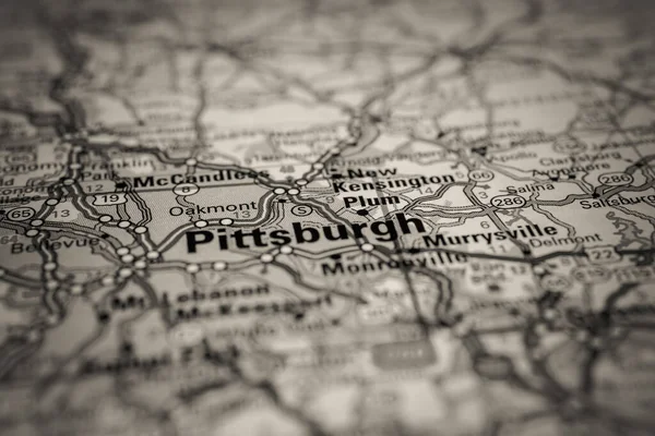Pittsburgh Abd Haritası Seyahat Geçmişi — Stok fotoğraf