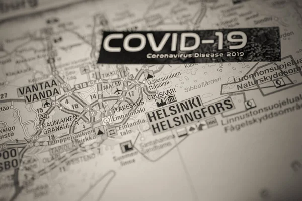 Helsinki Coronavirus Covid Karantänbakgrund — Stockfoto