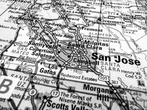 San Jose Estados Unidos Mapa —  Fotos de Stock