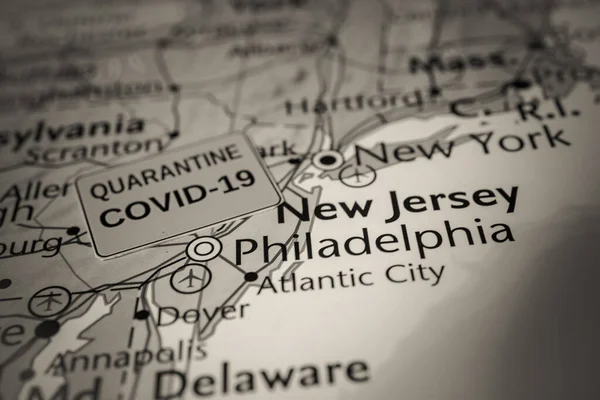 Estado Nova Jersey Coronavirus Quarentena Covid — Fotografia de Stock