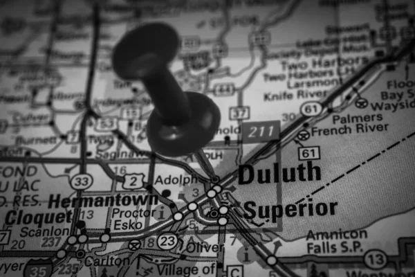 Duluth Usa Seyahat Haritasında — Stok fotoğraf