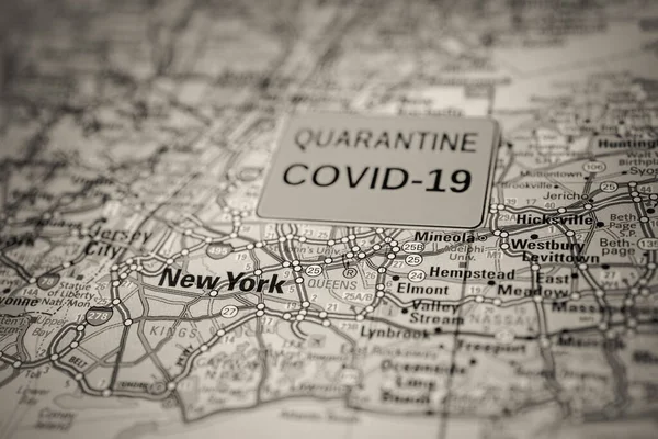 New York Coronavirus Covid Karantän Bakgrund — Stockfoto