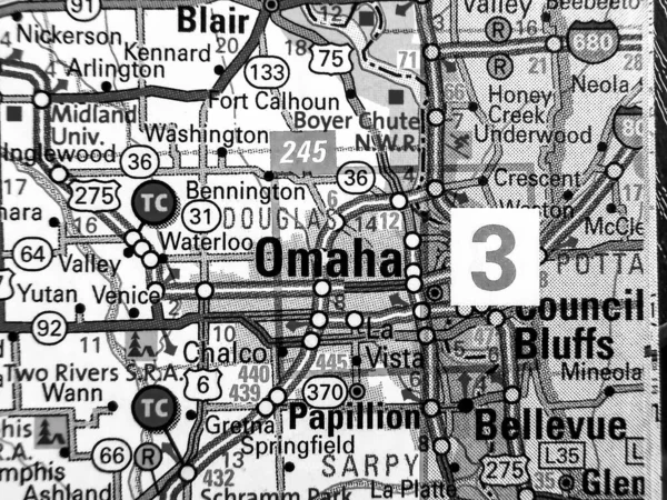 Omaha Estados Unidos Mapa —  Fotos de Stock