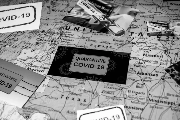 Usa Coronavirus Covid Quarantine Background — Stock Photo, Image