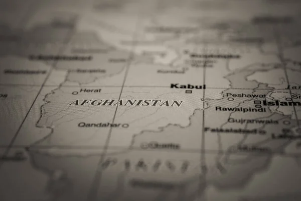 世界地图上的阿富汗 — 图库照片
