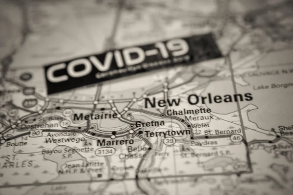 New Orleans Coronavirus Covid Sfondo Quarantena — Foto Stock