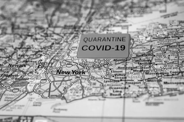 New York Coronavirus Covid Karantän Bakgrund — Stockfoto