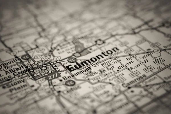 Edmonton Mapa Viajes —  Fotos de Stock