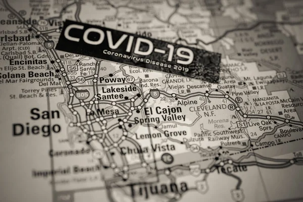 San Diego Coronavirus Covid Quarentena Fundo — Fotografia de Stock