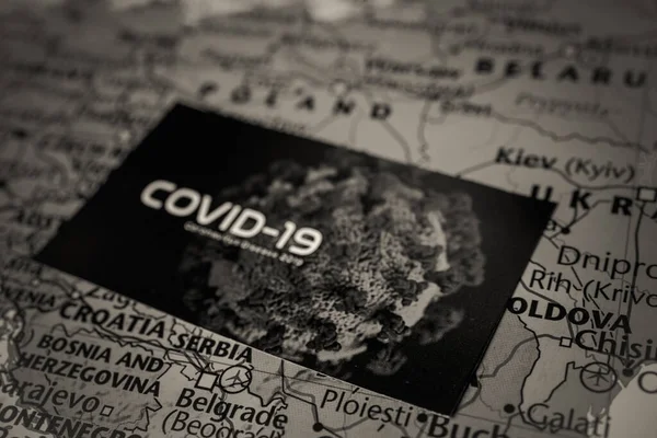 Карта Європи Coronavirus Covid Karantine — стокове фото