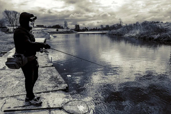 Pesca Truta Lago — Fotografia de Stock