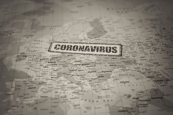 Europa Zur Gefahr Durch Coronavirus Covid — Stockfoto