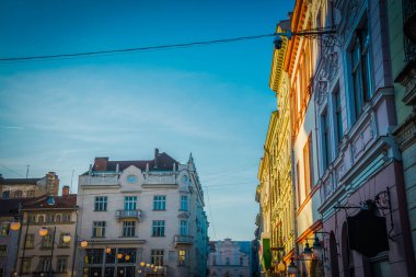 Muhteşem kış Lviv mimarisi ve sokakları