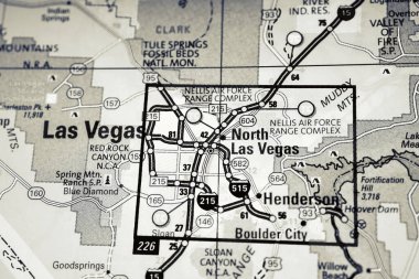 Las Vegas haritası Usa arka planı. Seyahat