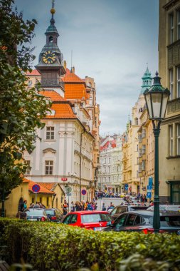 Güz Prag 'ın güzel sokakları ve mimarisi
